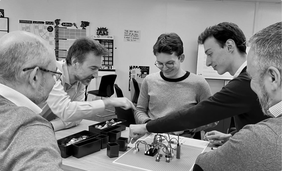 Innovation lab workshop session with collaborative design process